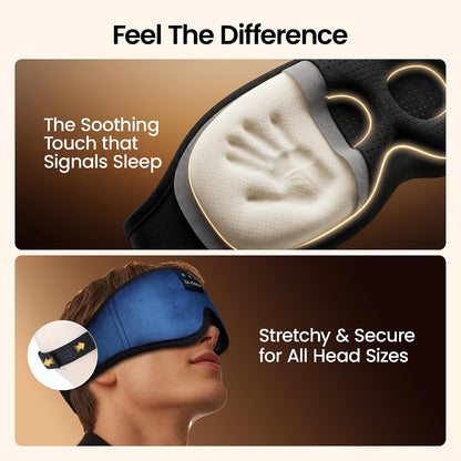 Sleeping Headphones Eye Mask, Sleep Mask with Bluetooth Headphones 3D Eye Mask Wireless Music Cotton Sleep Cover for Side Sleepers Nap Insomnia Air Travel Meditation Gifts for Unisex