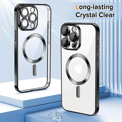 Magnetic Clear Case Compatible with Iphone 15 Pro Max, Flexible Fashion Cover, Blue
