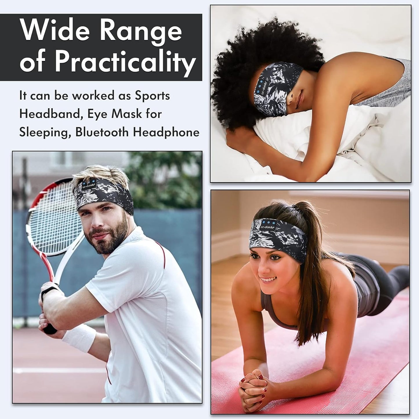 Sleep Headphones Bluetooth 5.4, Headband Earphones Wireless, Sleep Mask for Sleeping, Sports, Gifts, Workout, Jogging, Yoga,Insomnia, Air Travel, Meditation