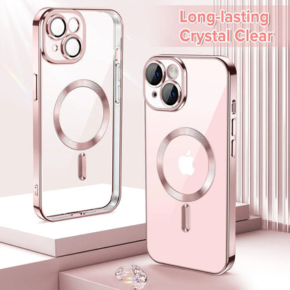 Magnetic Clear Case Compatible with Iphone 15, Flexible Fashion Cover, Black