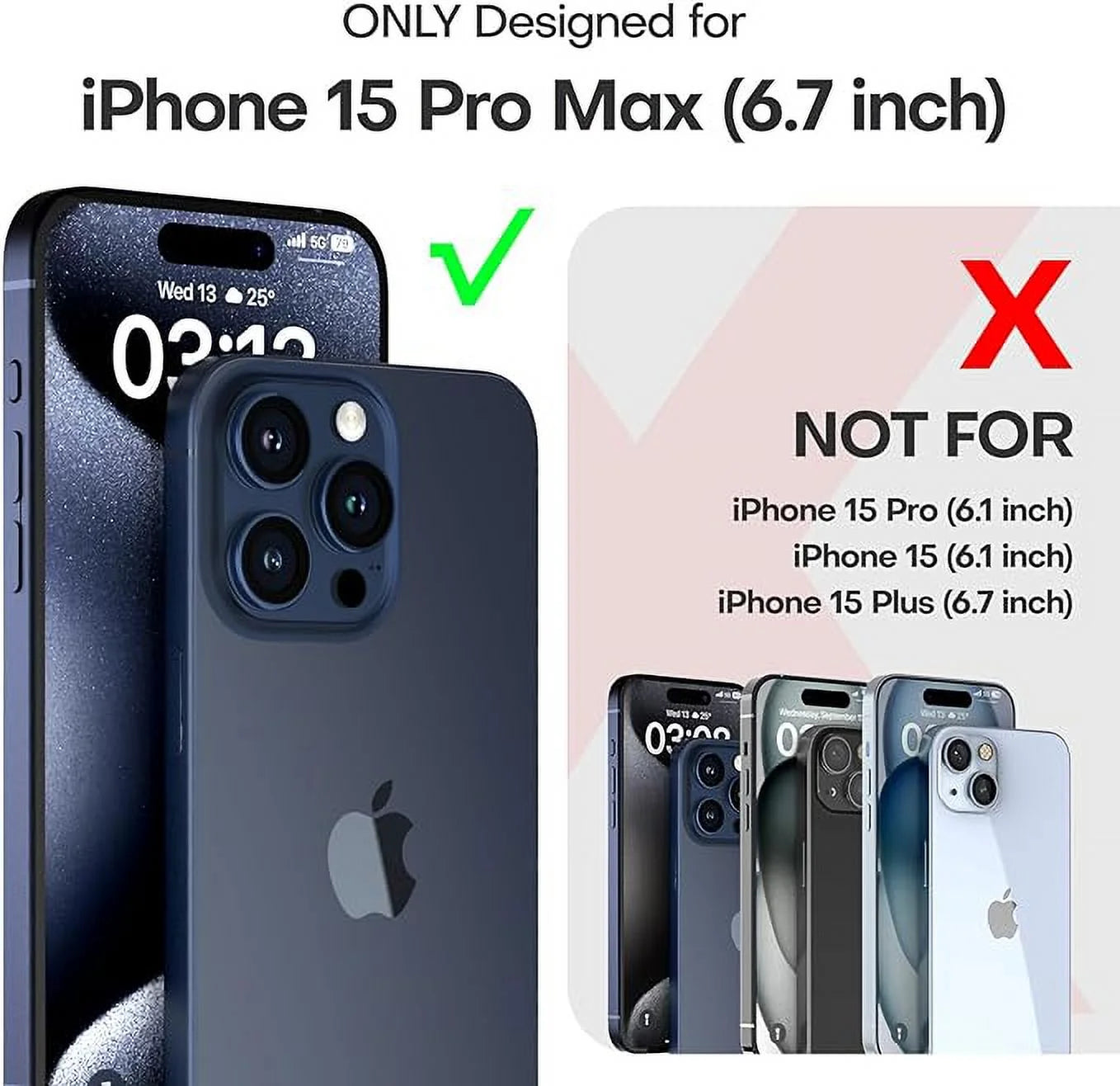Magnetic Clear Case Compatible with Iphone 15 Pro Max, Flexible Fashion Cover, Blue